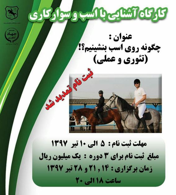 کارگاه آشنایی با اسب و سوارکاری در رشت