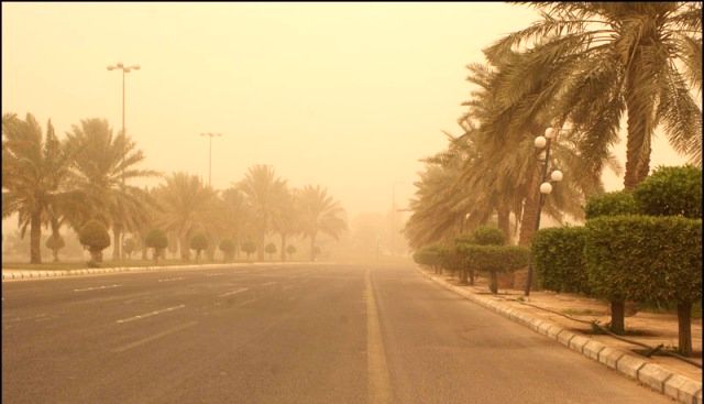 پیش بینی وزش باد و غبار برای نیمه غربی آسمان خوزستان