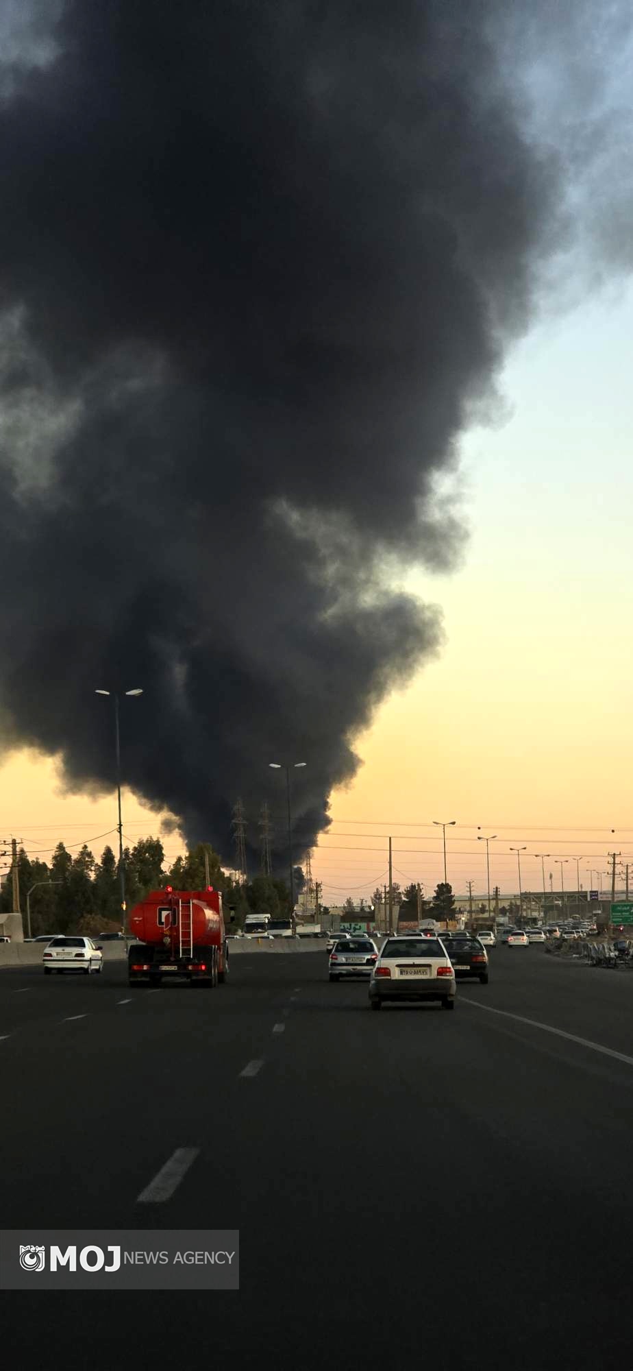 اتش سوزی جاده خاوران