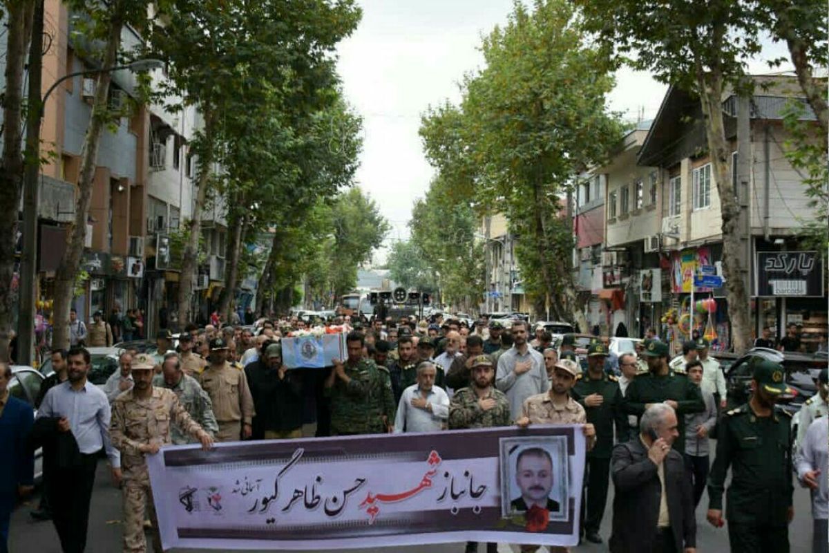 تشییع پیکر جانباز شهید ظاهرگیور در رشت