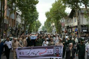 تشییع پیکر جانباز شهید ظاهرگیور در رشت