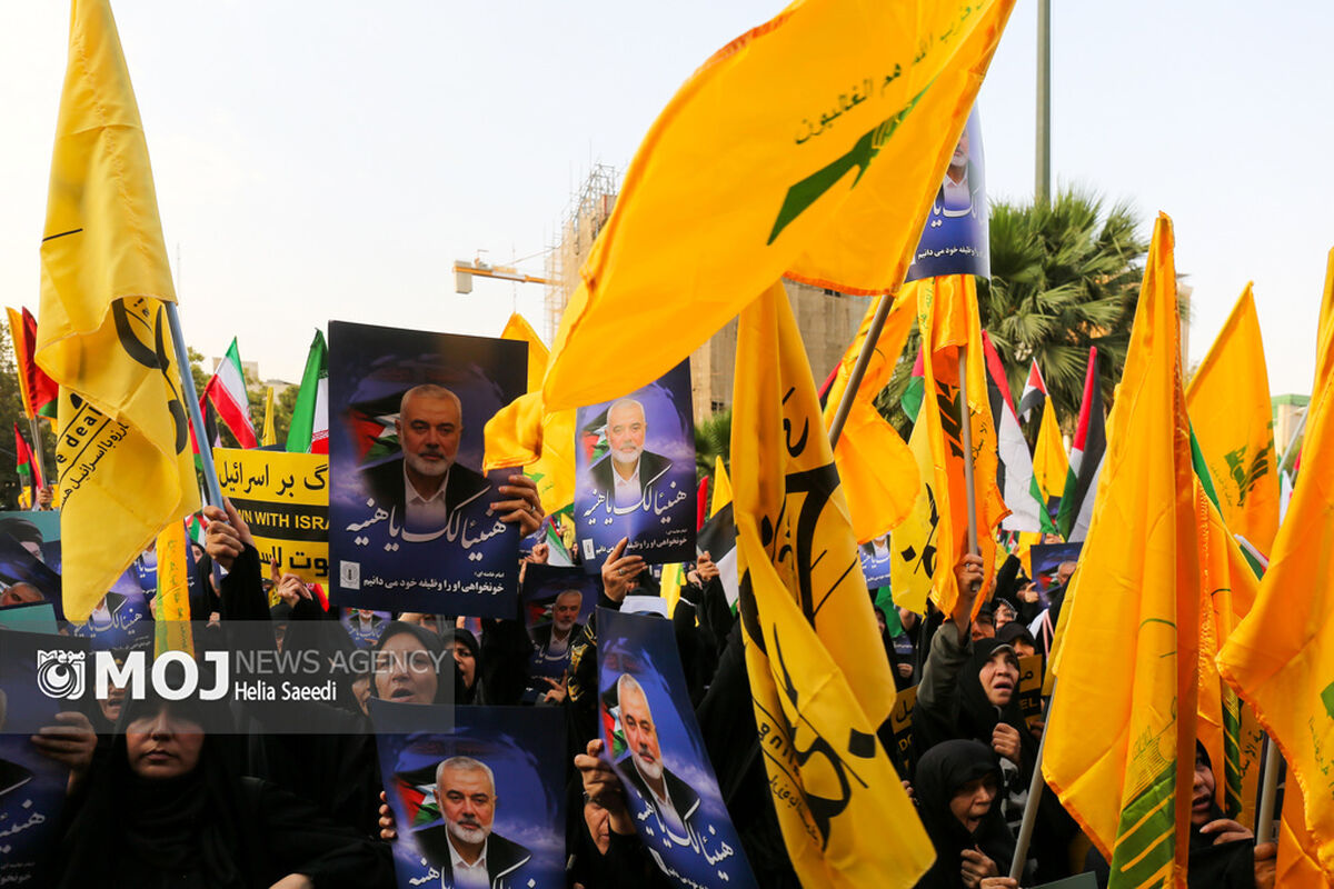 تجمع مردم تهران در محکومیت ترور «اسماعیل هنیه»