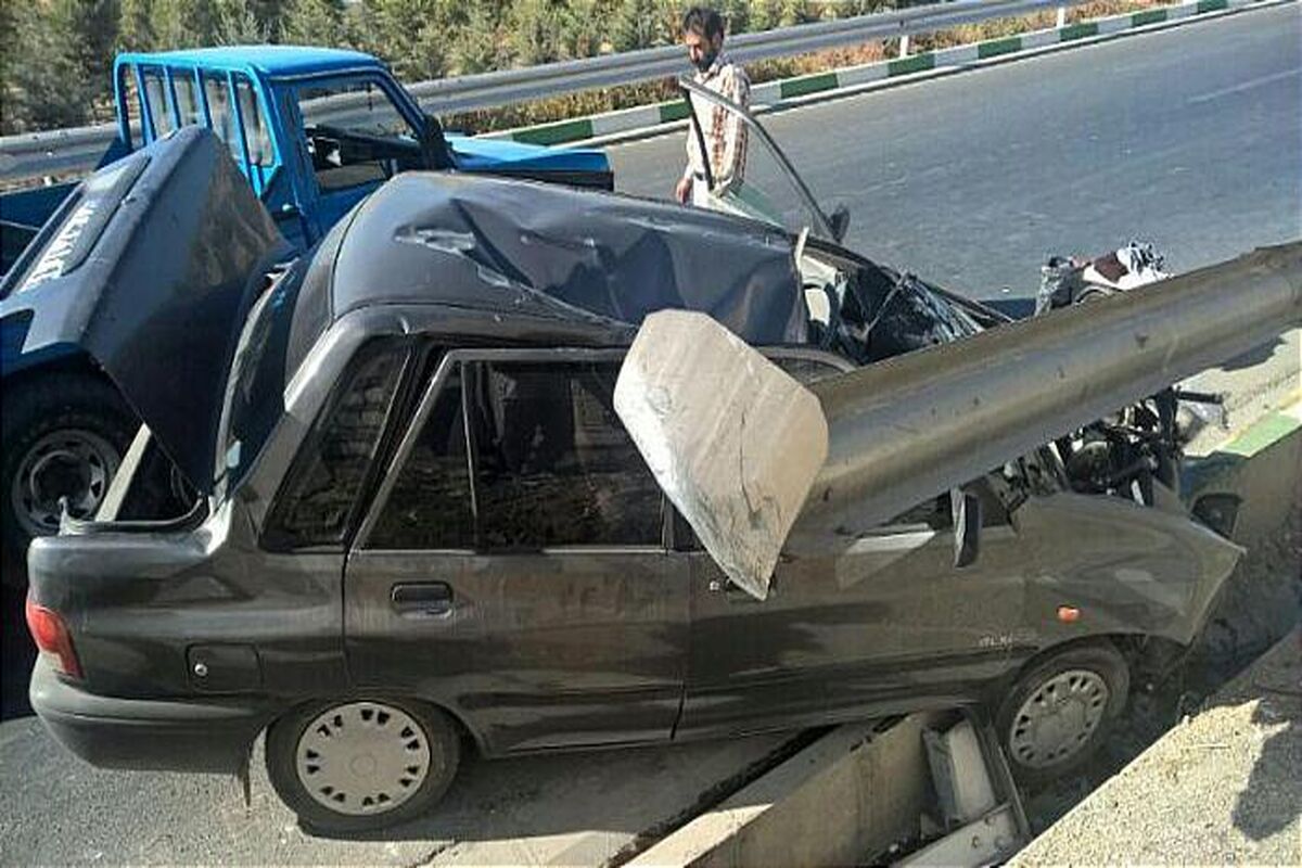 تصادف پراید با گاردیل
