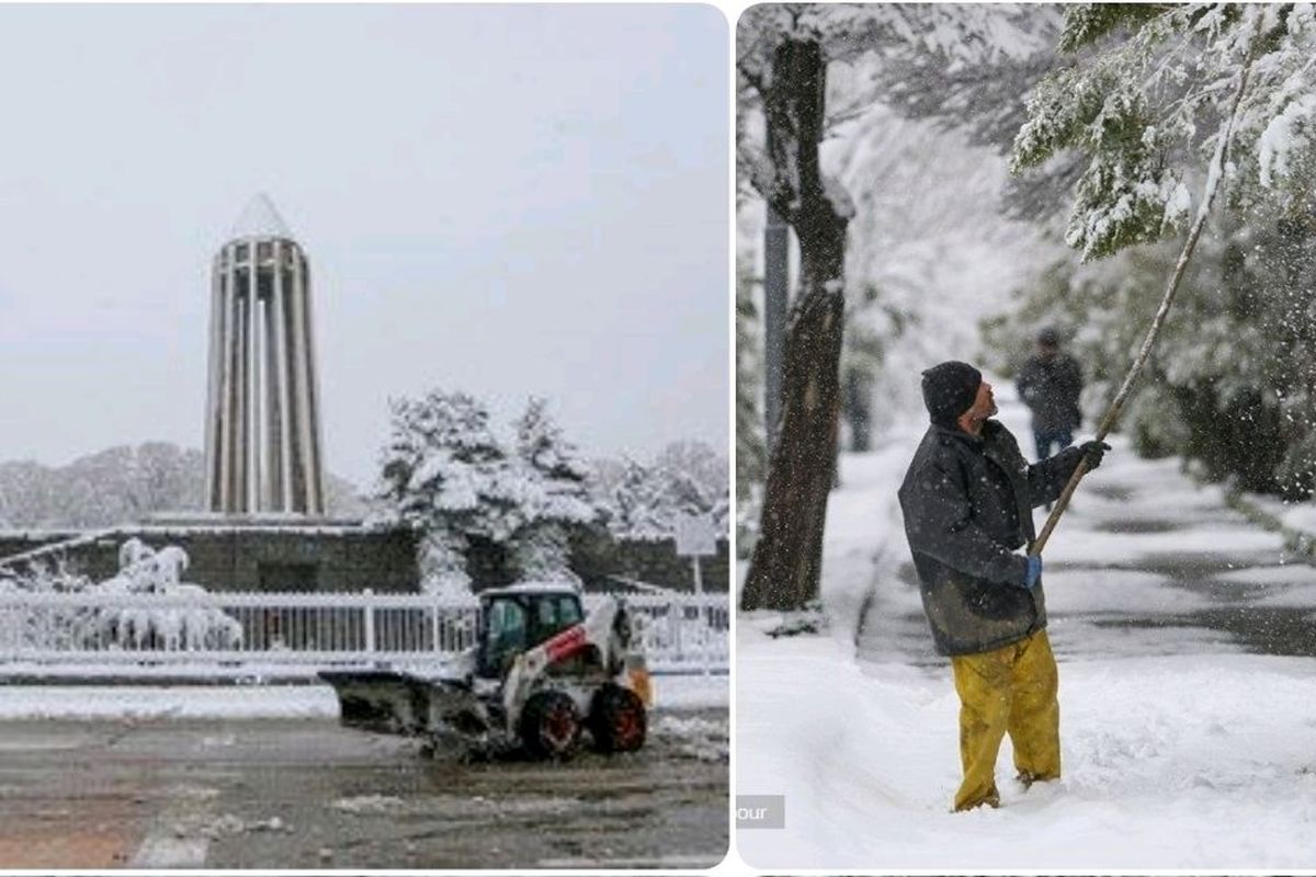 بارش برف در همدان