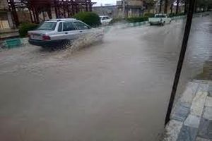 آب گرفتگی معابر و خیابان های ندوشن