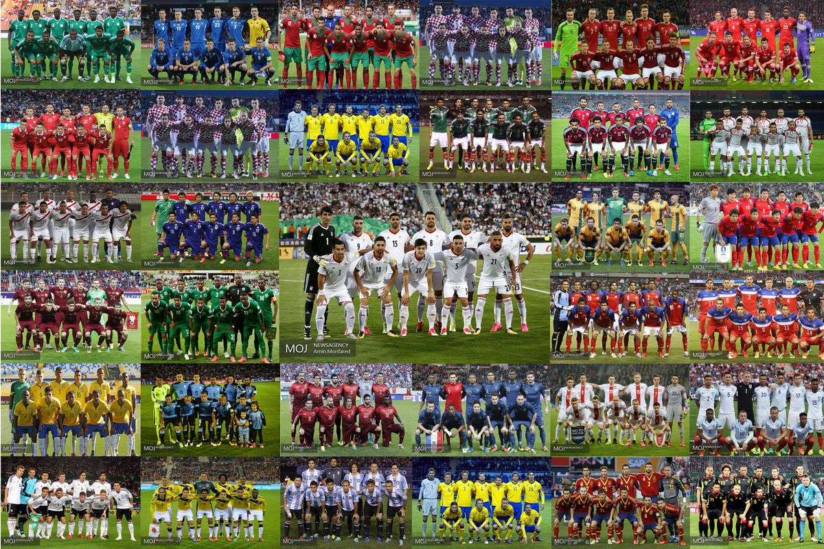 32 تیم راه یافته به جام جهانی فوتبال در روسیه