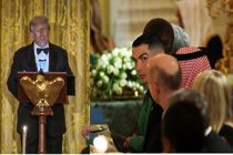حضور غیرمنتظره رونالدو در کاخ سفید همزمان با دیدار ترامپ و بن سلمان + فیلم