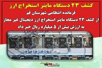 کشف 23 دستگاه ماینر استخراج ارز دیجیتال 