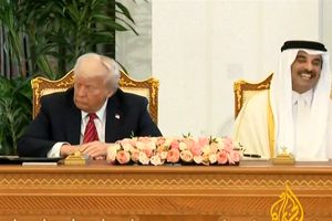 ترامپ از بررسی مسائل منطقه از جمله ایران در دیدار با شیخ تمیم خبر داد