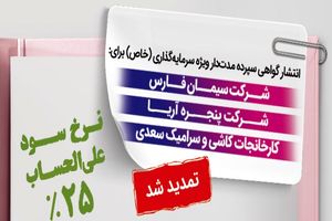 انتشار اوراق گواهی سپرده خاص بانک رفاه کارگران تمدید شد
