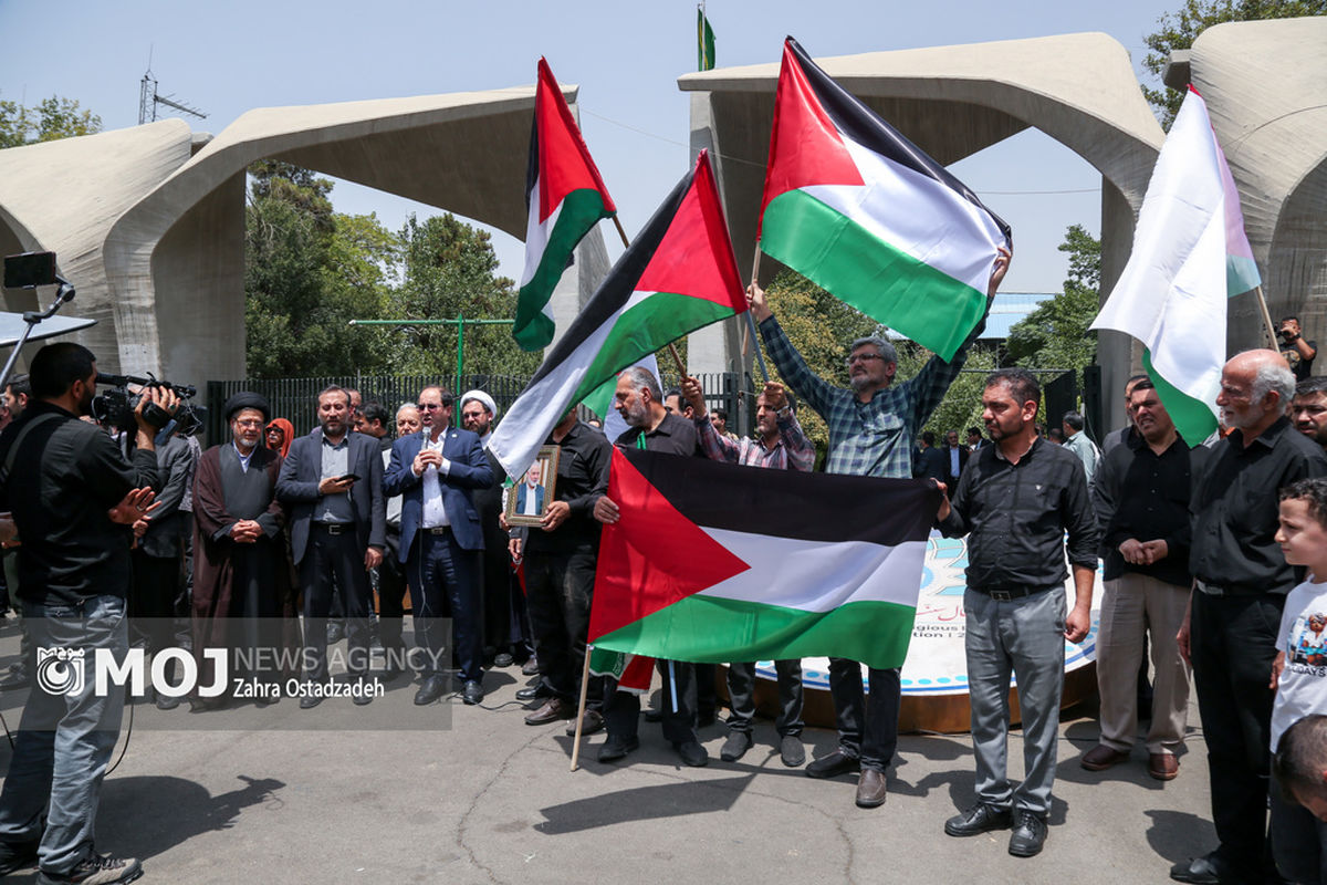 تجمع اعضای شورای دانشگاه تهران در محکومیت حادثه تروریستی شهید اسماعیل هنیه