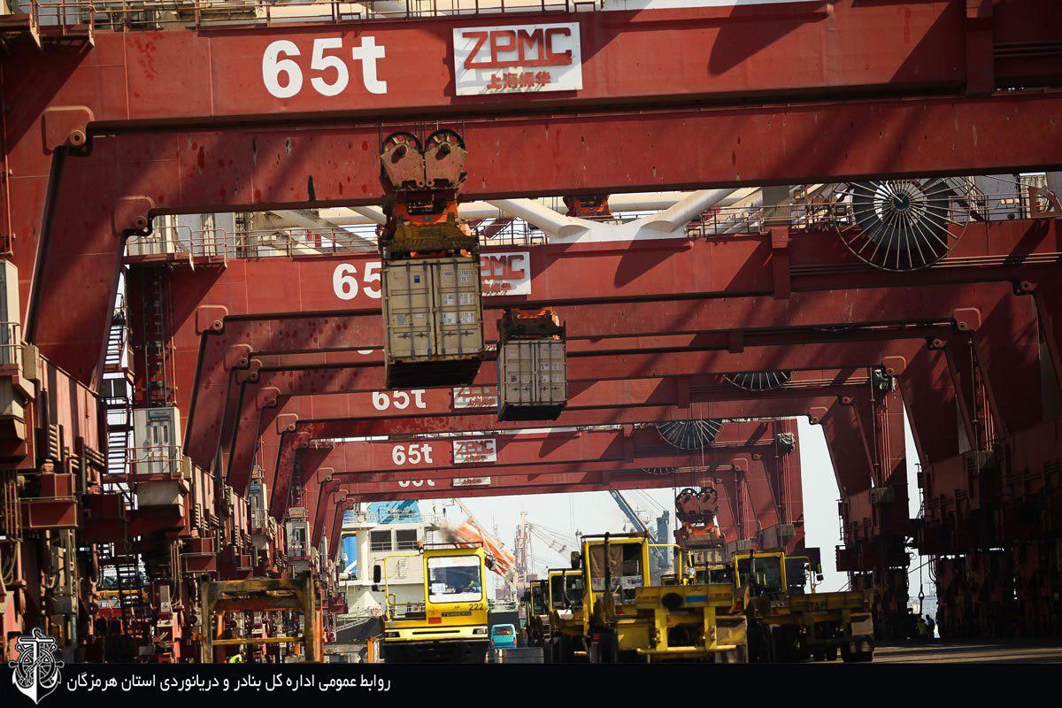 جابجایی کانتینری بندر شهید رجایی