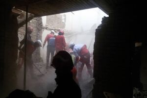 وقوع حادثه ریزش آوار در قم