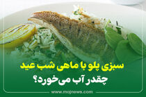 اینفوگرافیک/سبزی پلو با ماهی شب عید چقدر آب میخورد؟