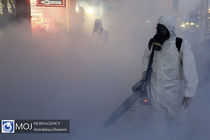 عملیات ضد عفونی معابر شهری در تهران