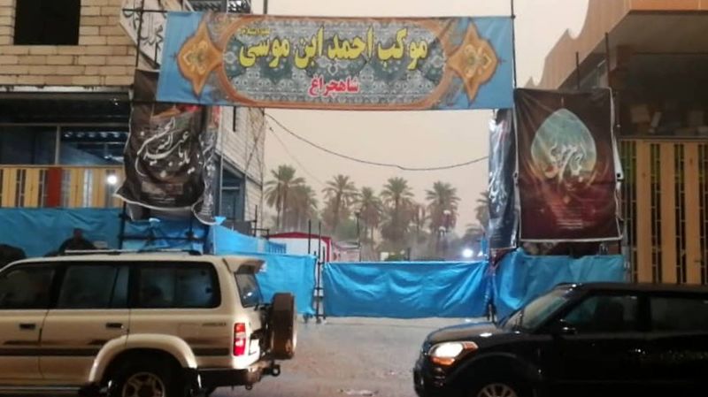 کربلا بارانی است؛ خدماتدهی موکب احمد بن موسی بر قوت خود باقی است