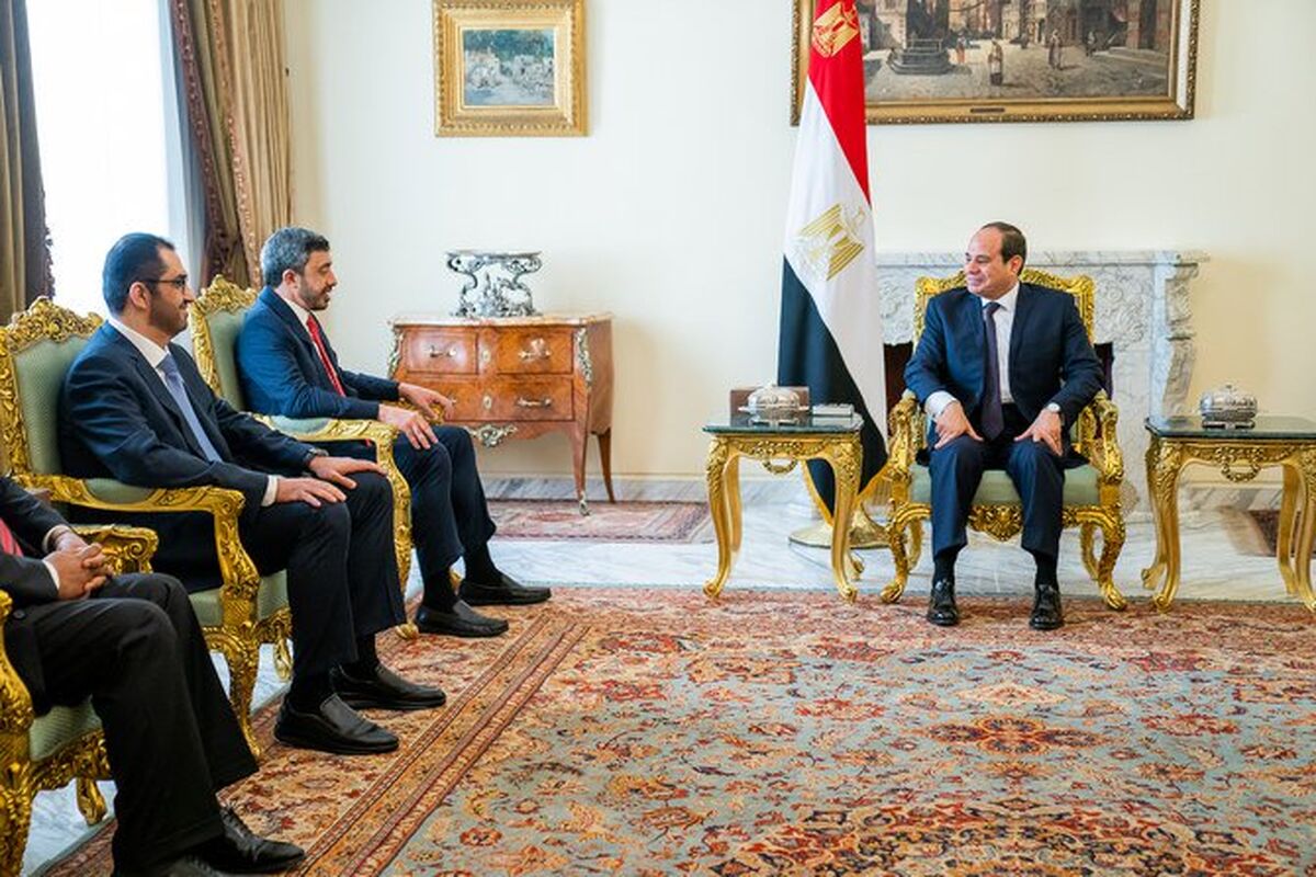 ملاقات وزیر خارجه امارات با رئیس جمهور مصر