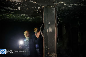 بازدید نماینده مجلس از محل حادثه آتش‌ سوزی خیابان بهار 
