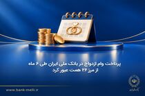 وام ازدواج در بانک ملی ایران طی ۶ ماه از مرز ۲۶ همت عبور کرد