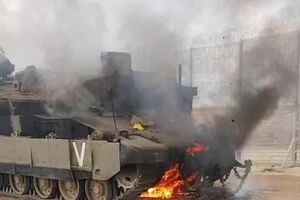 یک تانک و یک نفربر دیگر رژیم صهیونیستی در غزه منهدم شد