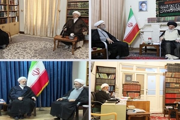 رئیس شورای هماهنگی تبلیغات اسلامی با حضرات آیات حسینی بوشهری، فاضل لنکرانی، اعرافی و شهرستانی دیدار کرد