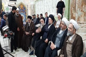 مراسم تشییع و تدفین والده همسر حجت الاسلام سید حسن خمینی در حرم امام خمینی (ره) برگزار شد
