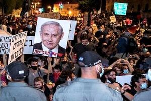 صهیونیست‌ها همزمان با آغاز نشست کابینه جنگ تظاهرات کردند 