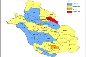 بازگشت دوباره رنگ قرمز به نقشه کرونا در فارس