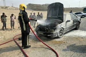 حریق خودرو در روستای آبشورک بندرعباس بدون خسارت جانی مهار شد