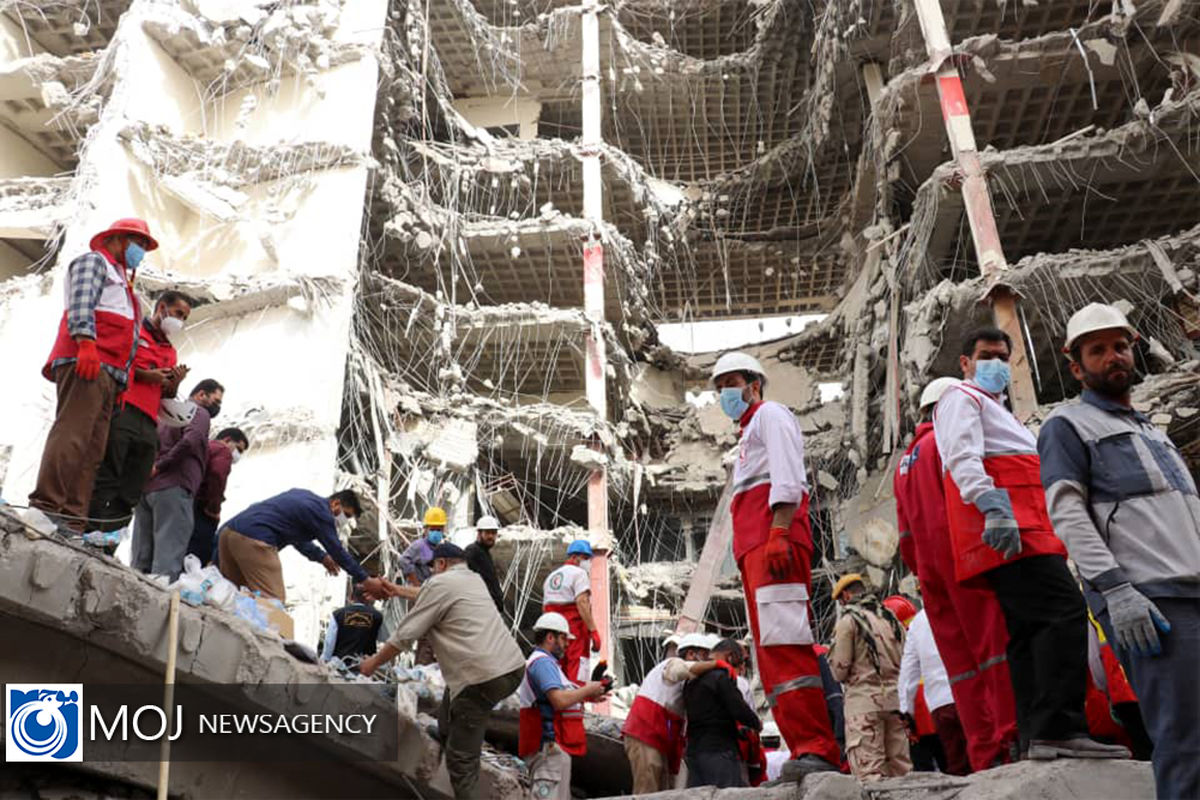 پنجمین روز آواربرداری و امداد رسانی در ساختمان متروپل آبادان