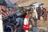 واژگونی کامیون در محور جلفا - خداآفرین