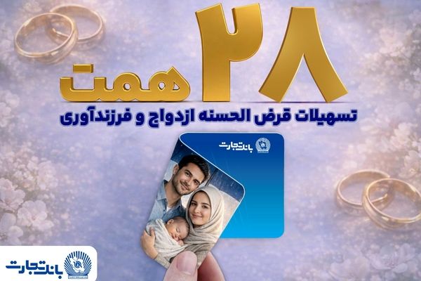 بانک تجارت با اعطای بیش از 28 همت تسهیلات، از جوانان و خانواده‌های ایرانی حمایت کرد