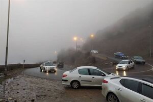 مه سنگین جاده چالوس را فرا گرفت