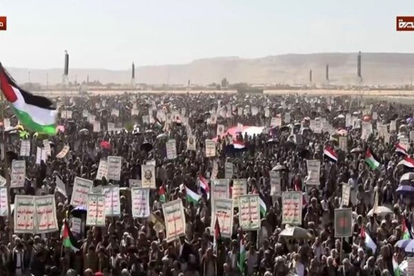 یمنی‌ها در حمایت از فلسطین راهپیمایی کردند