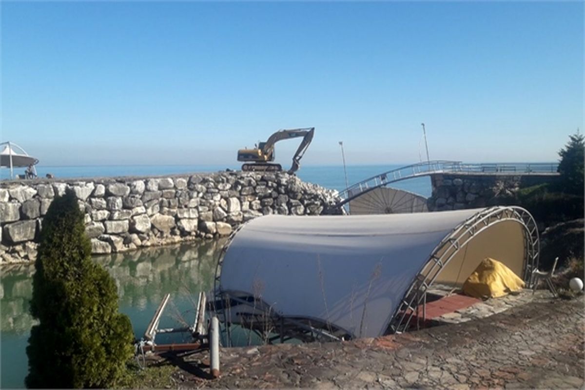 تخریب حوضچه تفریحی غیرمجاز بخش خصوصی در نوشهر