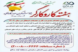 اهم اقدامات مدیریت کار و خدمات و اشتغال
