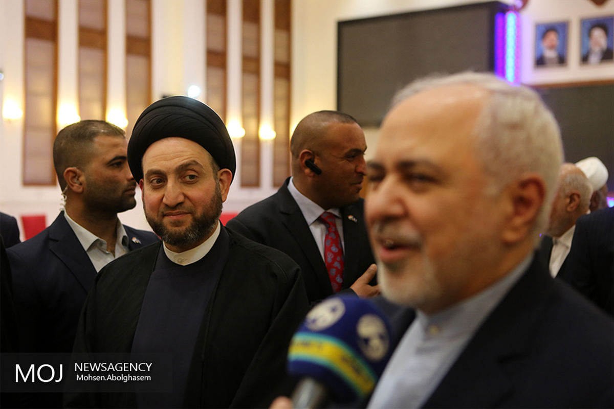 دیدار ظریف با سید عمار حکیم رییس جریان حکمت عراق