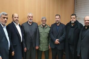 اسماعیل هنیه با فرمانده جدیده سپاه قدس دیدار کرد