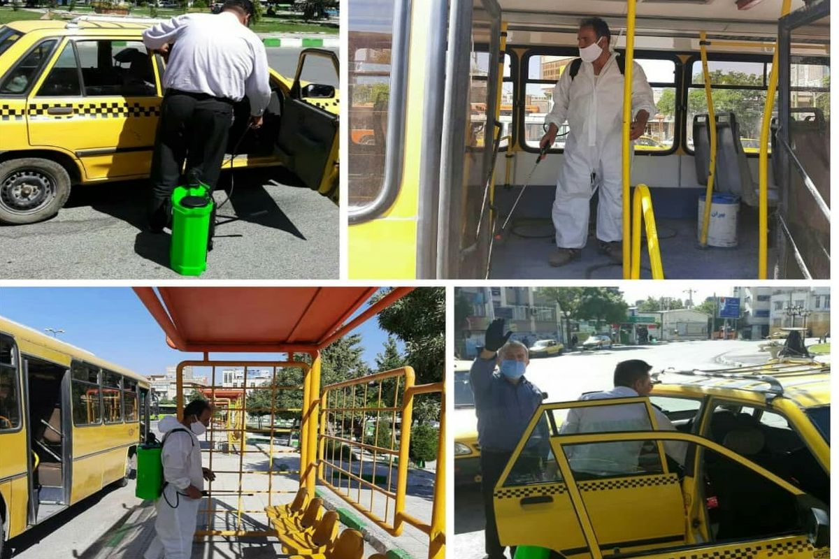 ضدعفونی ناوگان حمل‌ونقل عمومی کرمانشاه 