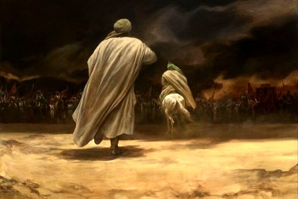 نقاشی تازه حسن روح‌الامین وداع با نام وداع با حضرت علی اکبر (ع) منتشر شد