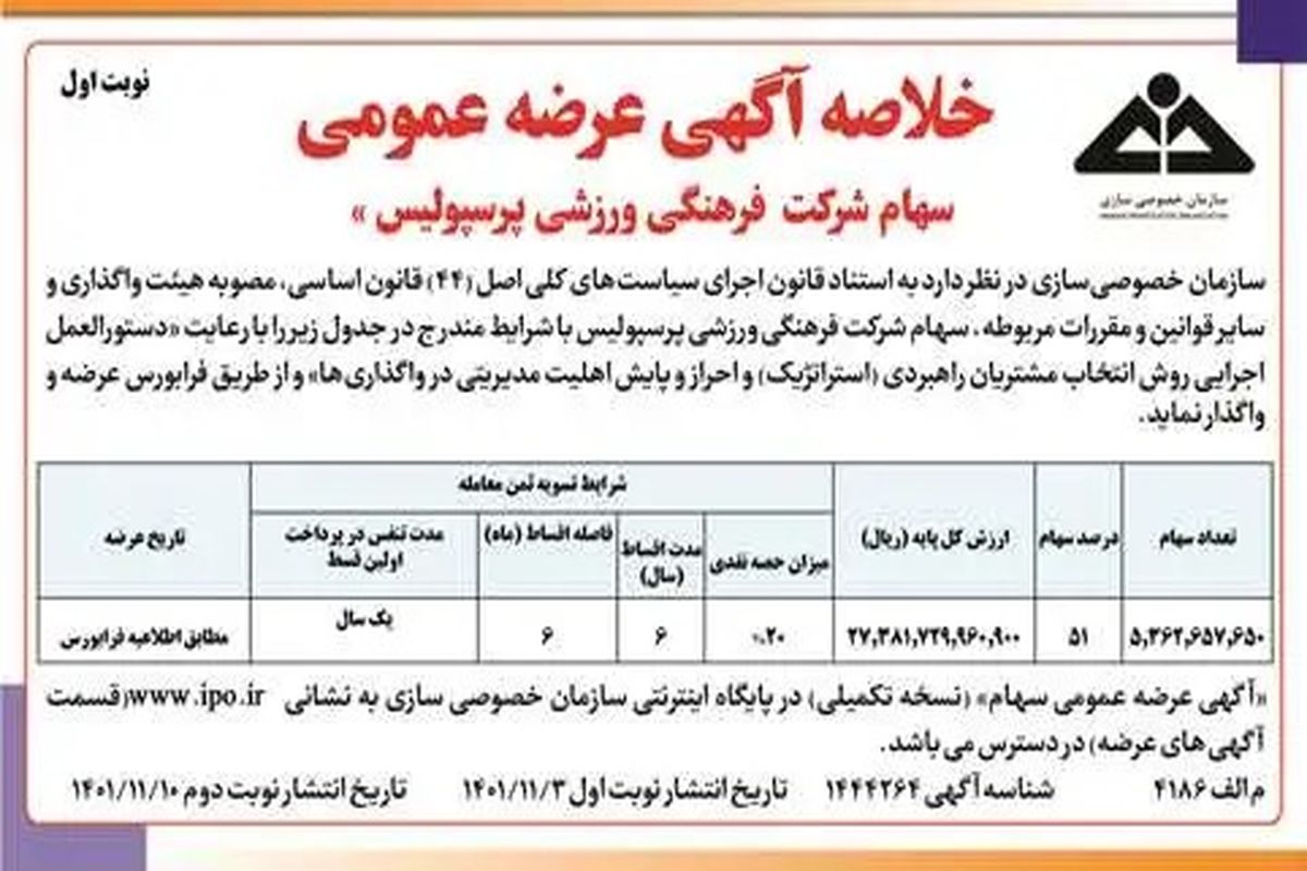 سهام پرسپولیس