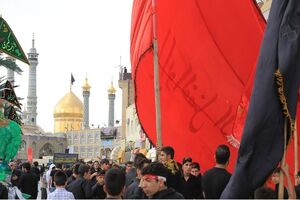 برگزاری مراسم عزاداری زائران و مجاوران بارگاه ملکوتی حضرت معصومه(س) در شهر مقدس قم همزمان با 28 ماه صفر