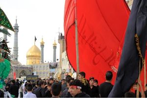 برگزاری مراسم عزاداری زائران و مجاوران بارگاه ملکوتی حضرت معصومه(س) در شهر مقدس قم همزمان با 28 ماه صفر