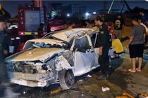 برخورد یک دستگاه خودرو پراید با تانکر آب در بلوار هرمز 