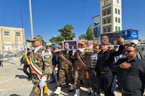 وداع با پیکر شهید قهرمان عرصه دفاع از وطن و ورزش در شیراز 