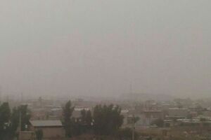 گردوغبار امروز آسمان سرپل ذهاب را فراگرفت
