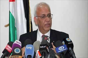 عریقات: به همکاری با آمریکا برای تحقق راهکار دو کشوری ادامه می‌دهیم