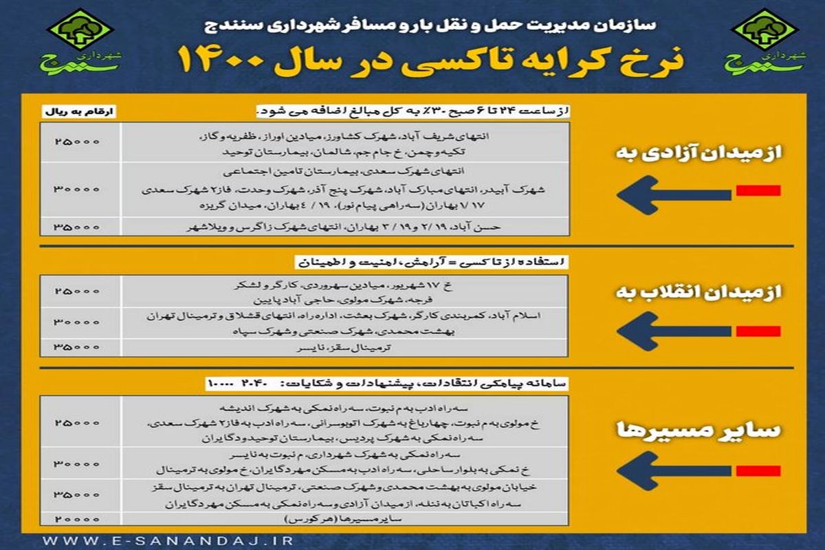 کرایه تاکسی