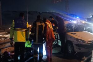 فوت ۲ نفر در تصادف آزادراه قم - تهران 