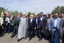 معاون اول رئیس جمهور در جمع راهپیمایان روز قدس در کیش + فیلم